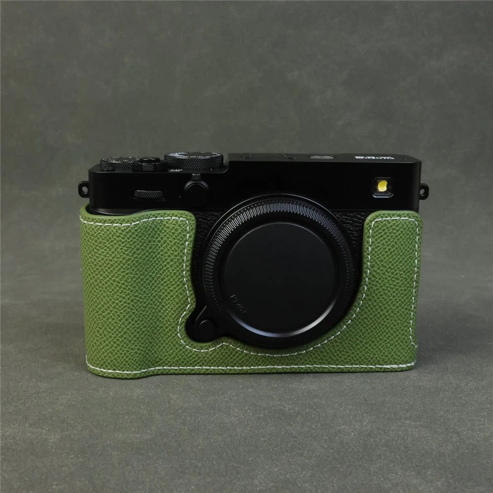 For Fujifilm X-E5 Camera Half Case with Detachable Battery Access PU Leather Protective Cover - Green - 2
