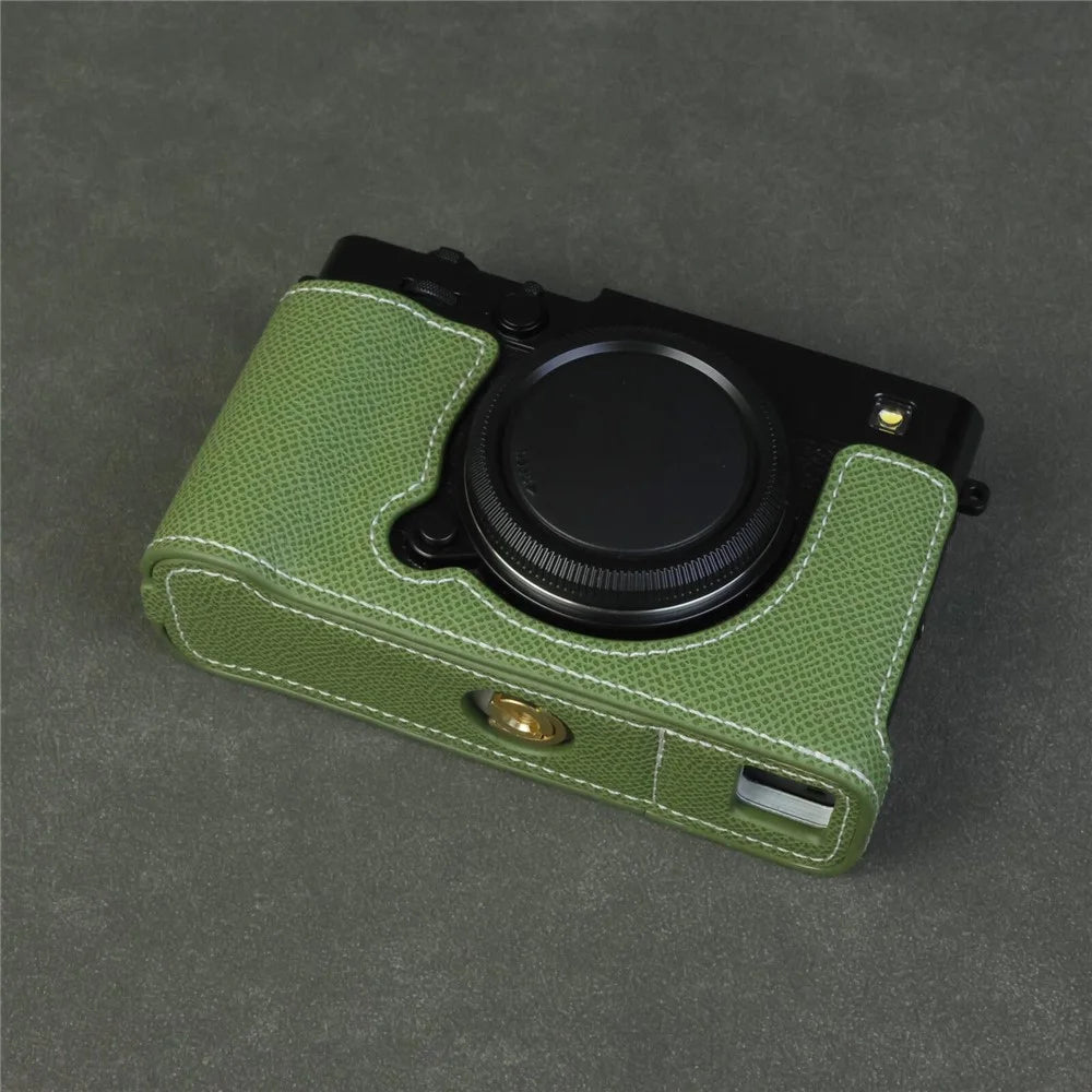 For Fujifilm X-E5 Camera Half Case with Detachable Battery Access PU Leather Protective Cover - Green - 4