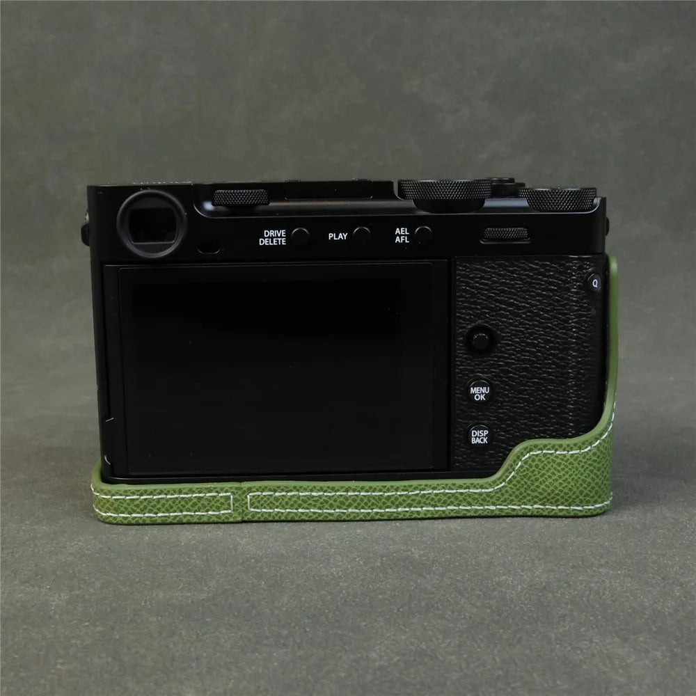 For Fujifilm X-E5 Camera Half Case with Detachable Battery Access PU Leather Protective Cover - Green - 7