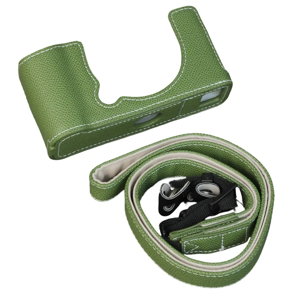 For Fujifilm X-E5 Camera Case with Detachable Battery Access  /  Shoulder Strap - Green - 1