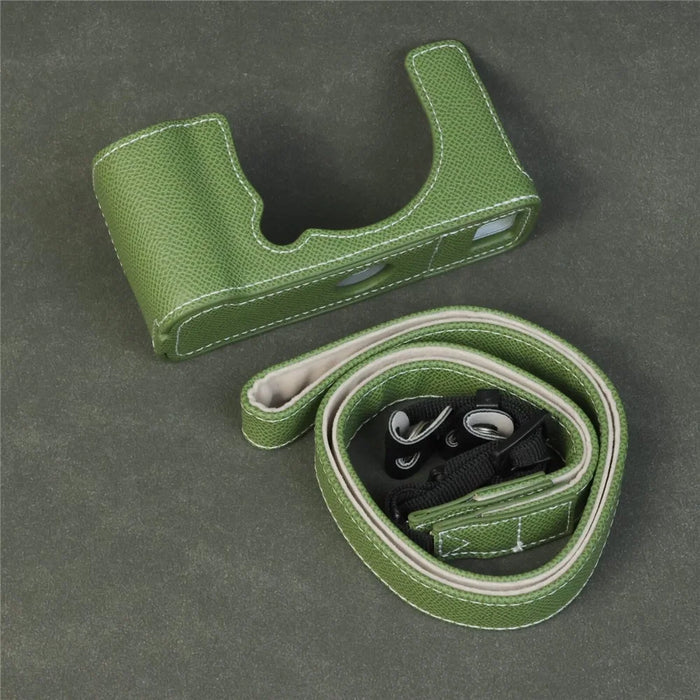 For Fujifilm X-E5 Camera Case with Detachable Battery Access  /  Shoulder Strap - Green - 2