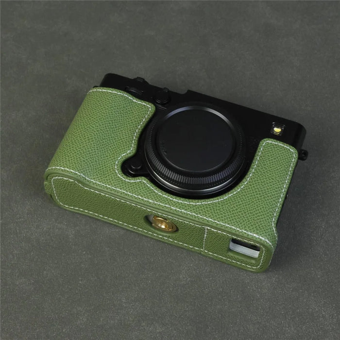 For Fujifilm X-E5 Camera Case with Detachable Battery Access  /  Shoulder Strap - Green - 5