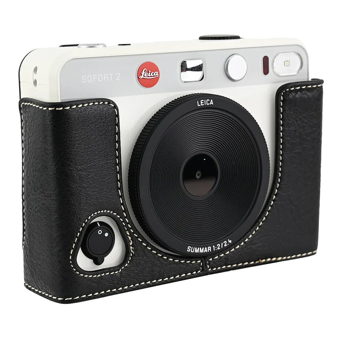 For Leica SOFORT 2 PU Leather Bottom Cover Shockproof Camera Half Case with Battery Access - Black - 1