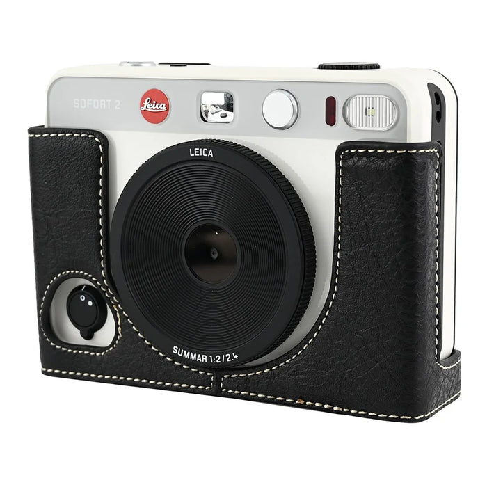 For Leica SOFORT 2 PU Leather Bottom Cover Shockproof Camera Half Case with Battery Access - Black - 3