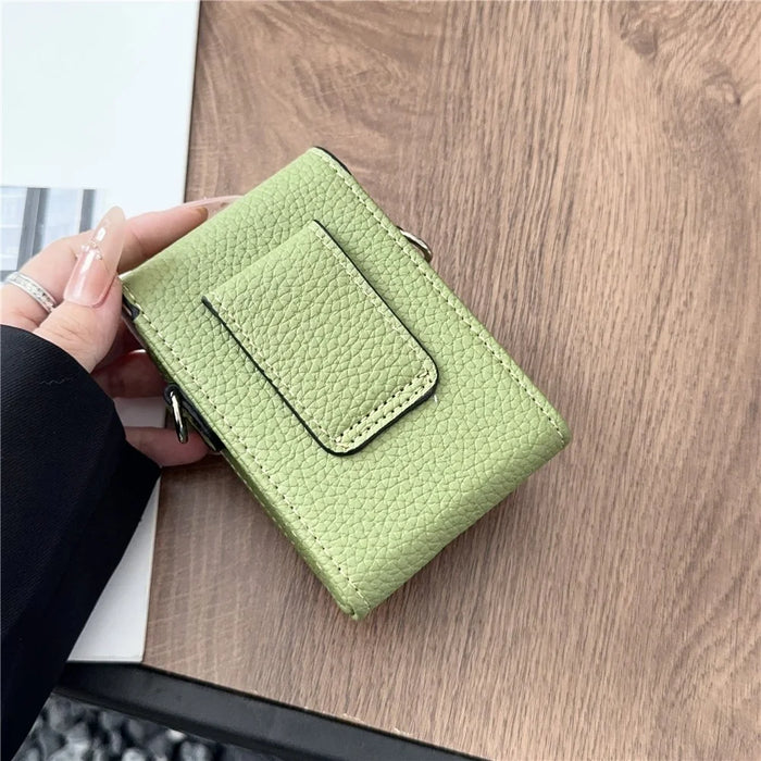 Camera Case with Shoulder Strap for Canon Sony Ricoh Panasonic Camera Retro PU Leather Protective Bag - Green - 7