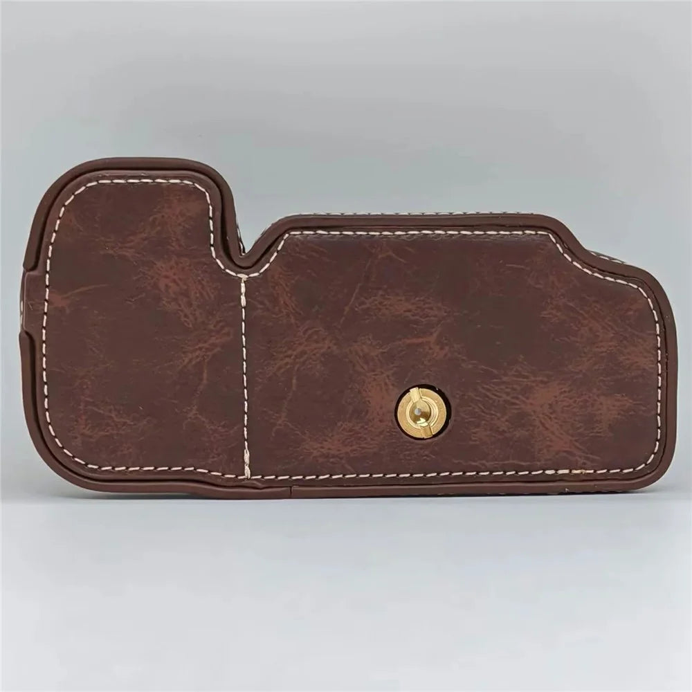For Nikon D610  /  D600 PU Leather Camera Base Camera Protective Cover with Battery Access - Coffee - 3