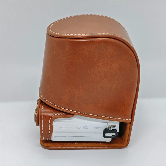 Retro PU Leather Camera Case for Sony A5000  /  A5100  /  NEX3N White Stitch Camera Bag with Shoulder Strap Soft Microfiber Lining Protective Case - Brown - 4