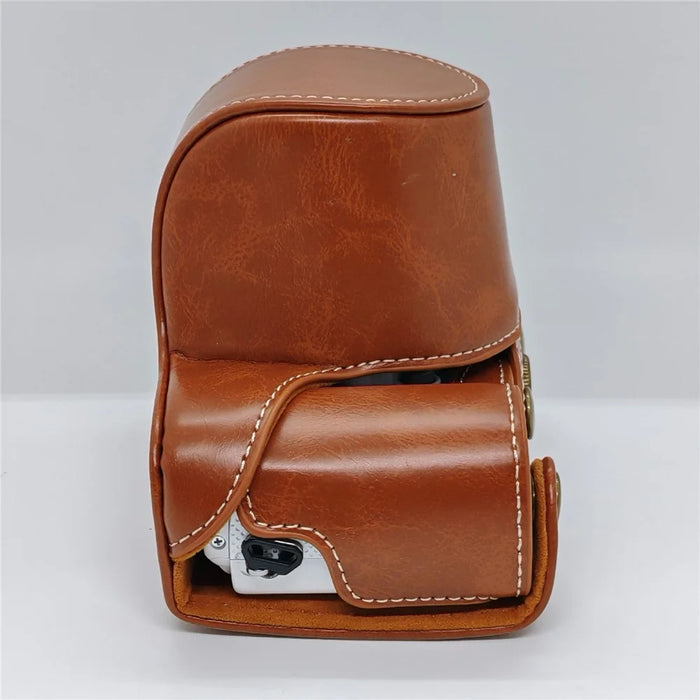 Retro PU Leather Camera Case for Sony A5000  /  A5100  /  NEX3N White Stitch Camera Bag with Shoulder Strap Soft Microfiber Lining Protective Case - Brown - 5