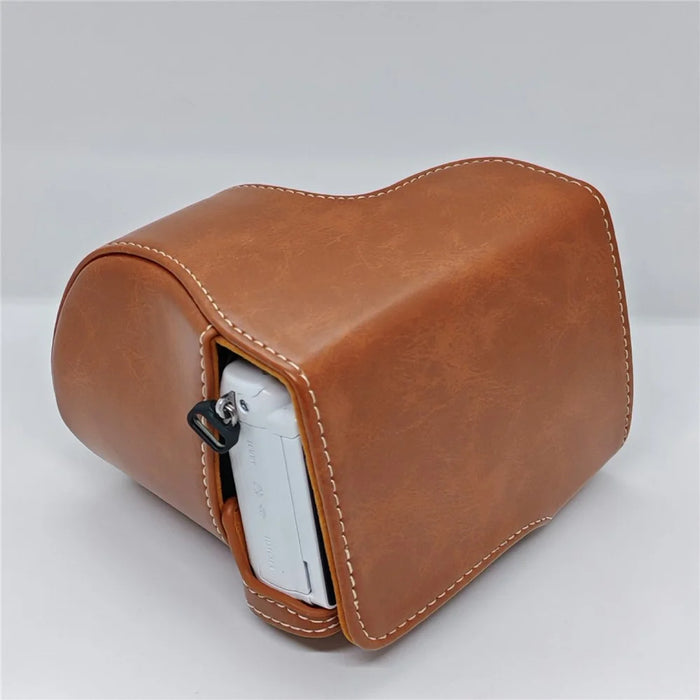 Retro PU Leather Camera Case for Sony A5000  /  A5100  /  NEX3N White Stitch Camera Bag with Shoulder Strap Soft Microfiber Lining Protective Case - Brown - 6