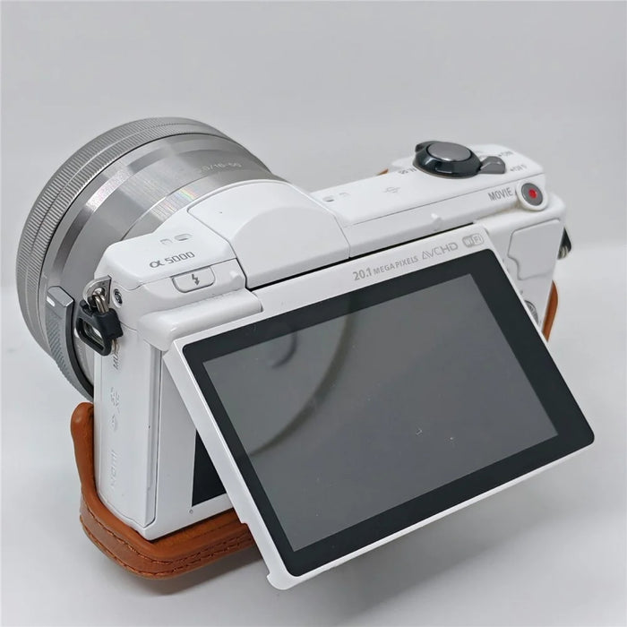 Retro Leather Case Camera Bag for Sony A5000  /  A5100  /  NEX3N PU Camera Protective Cover with Shoulder Strap - Brown - 5