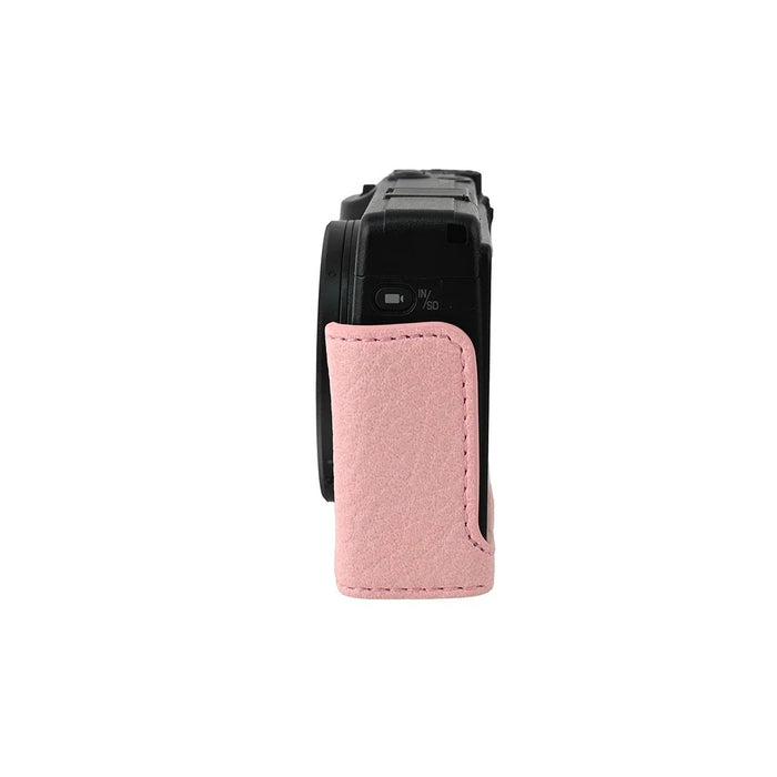 For Ricoh GR III  /  GR IV Litchi PU Leather Camera Base Protective Camera Case with Tripod Screw Hole and Battery Access - Pink - 7