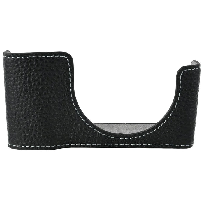 For Ricoh GR III  /  GR IV Camera Case Genuine Leather Base with Shoulder Strap and Tripod Screw Hole - Black - 2