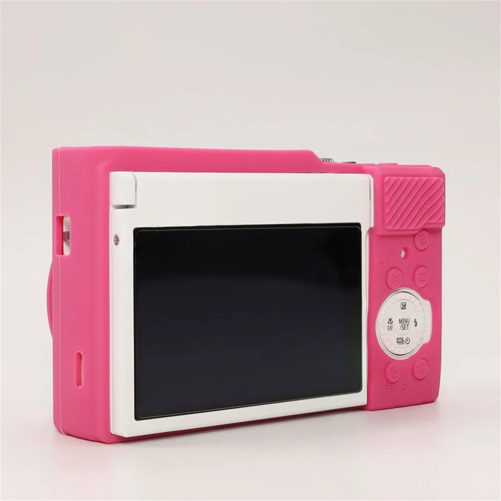 For Panasonic Lumix DMC-ZS99  /  DMC-TZ99 Camera Case Silicone Protective Cover with Shock Absorbing Anti Scratch - Rose Red - 7