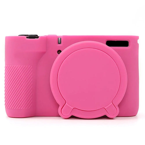 For Canon PowerShot V1 Camera Case Glossy Silicone Protective Cover with Dustproof Shock Resistant - Rose Red - 1