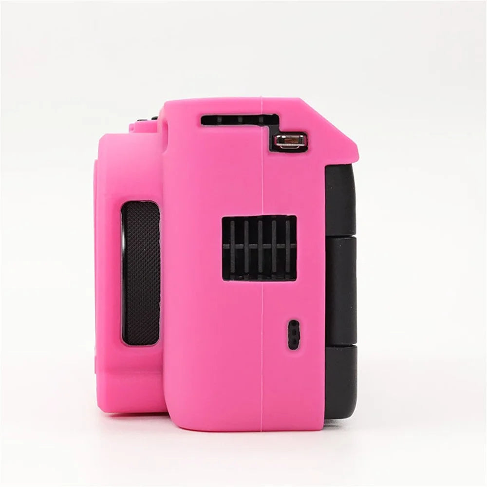 For Canon PowerShot V1 Camera Case Glossy Silicone Protective Cover with Dustproof Shock Resistant - Rose Red - 3