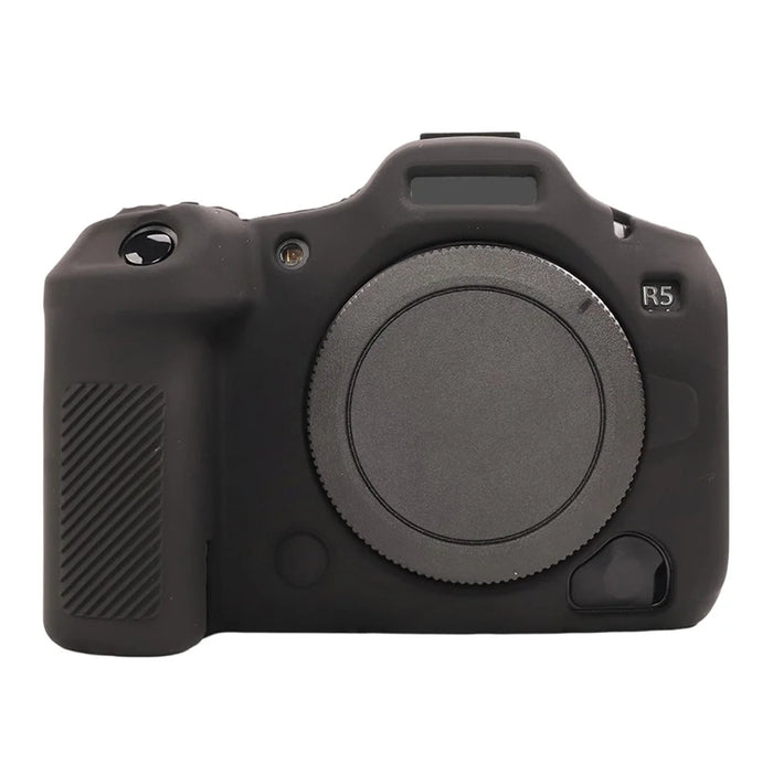 For Canon EOS R5 Mark II Glossy Camera Case Anti-Scratch Silicone Protective Cover - Black - 1