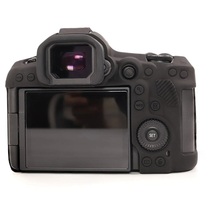 For Canon EOS R5 Mark II Glossy Camera Case Anti-Scratch Silicone Protective Cover - Black - 3