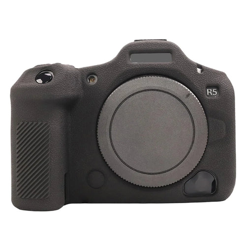 For Canon EOS R5 Mark II Textured Camera Case Anti-Scratch Silicone Protective Cover - Black - 1