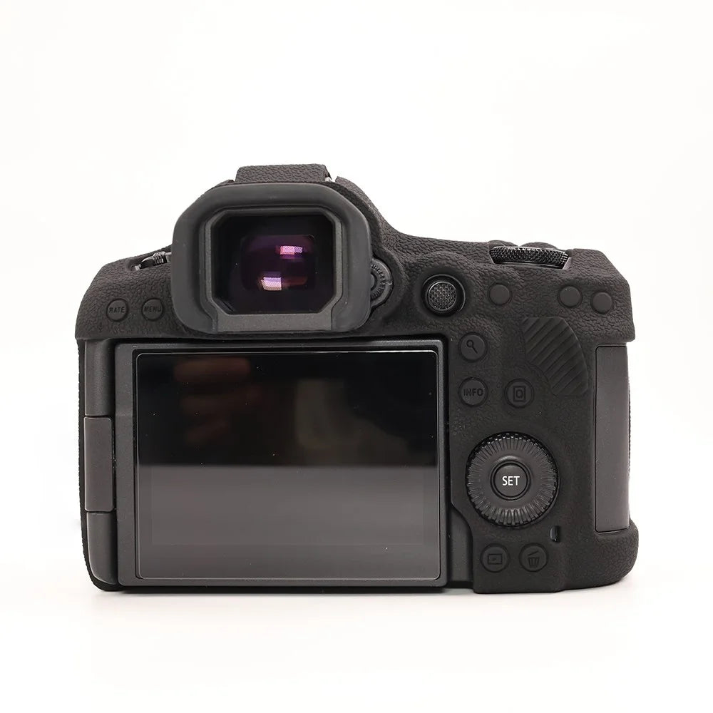 For Canon EOS R5 Mark II Textured Camera Case Anti-Scratch Silicone Protective Cover - Black - 3