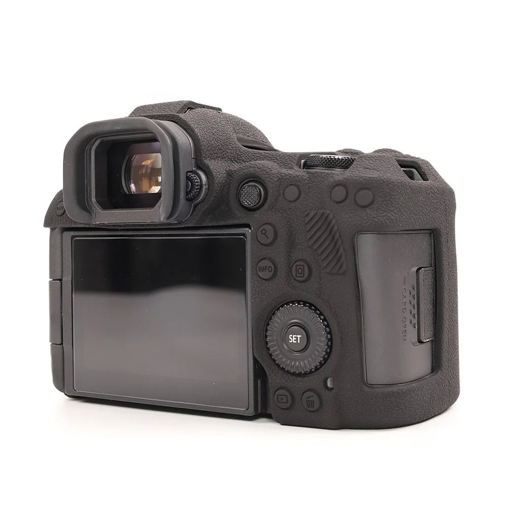 For Canon EOS R5 Mark II Textured Camera Case Anti-Scratch Silicone Protective Cover - Black - 4