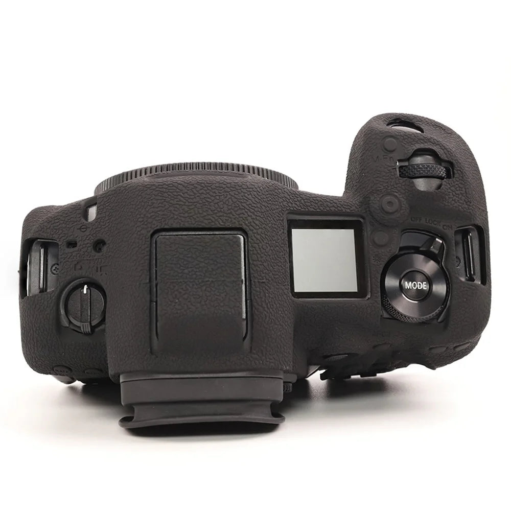 For Canon EOS R5 Mark II Textured Camera Case Anti-Scratch Silicone Protective Cover - Black - 6