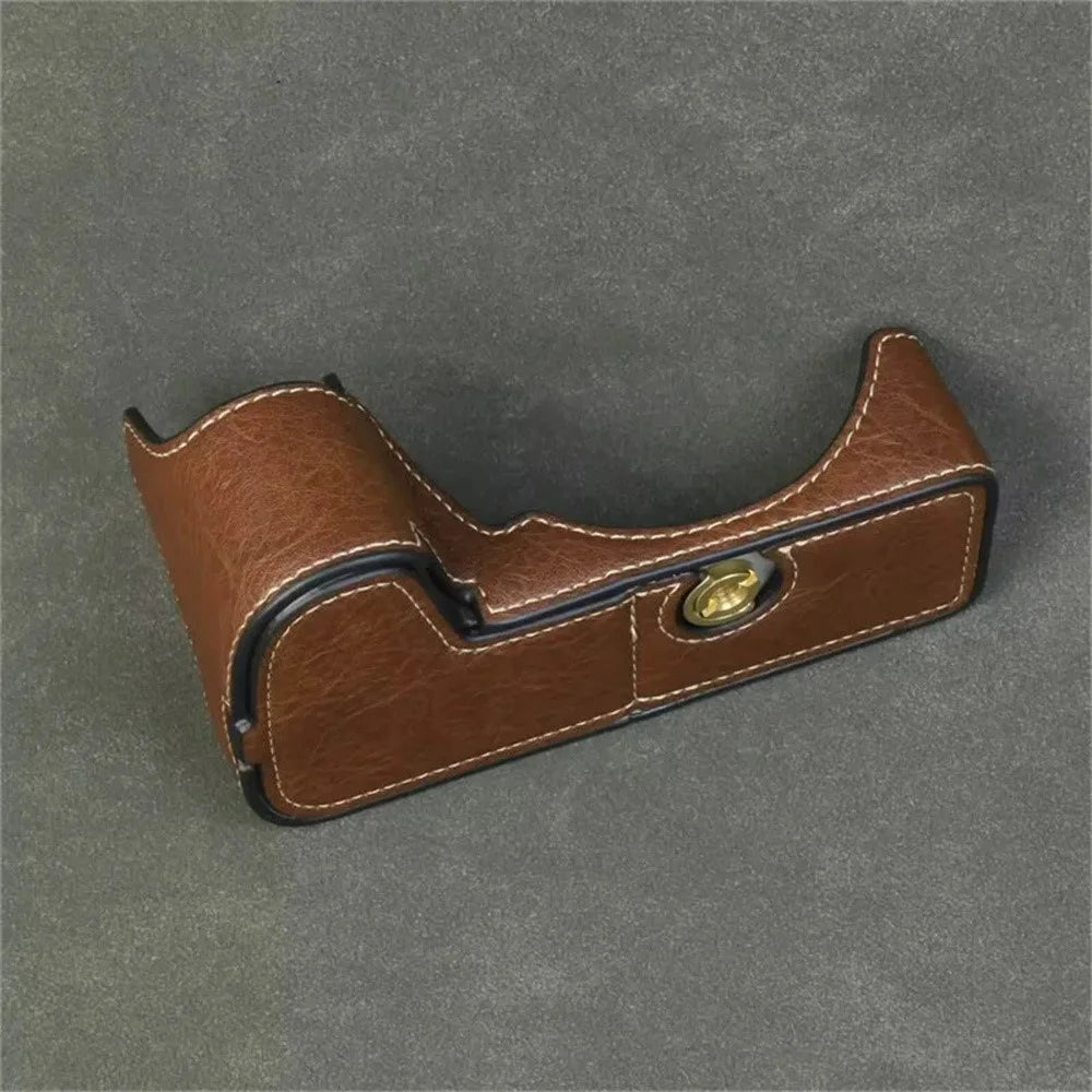 For Nikon Z 50 II Buffalo Texture PU Leather Bottom Case Half Body Camera Cover with Battery Opening - Coffee - 5