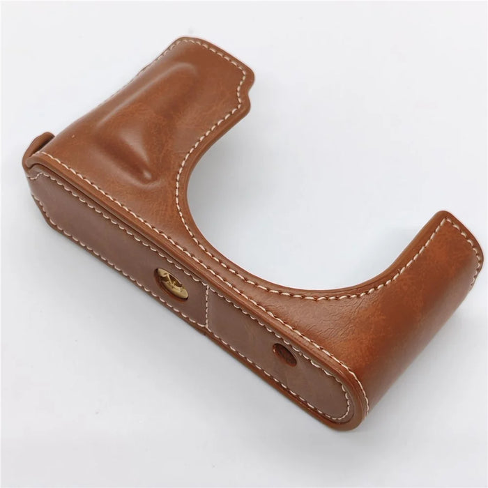 Half Body Camera Cover for Leica D-Lux 8 / 7 / (Typ 109) PU Leather Bottom Case with Battery Access - Brown - 2