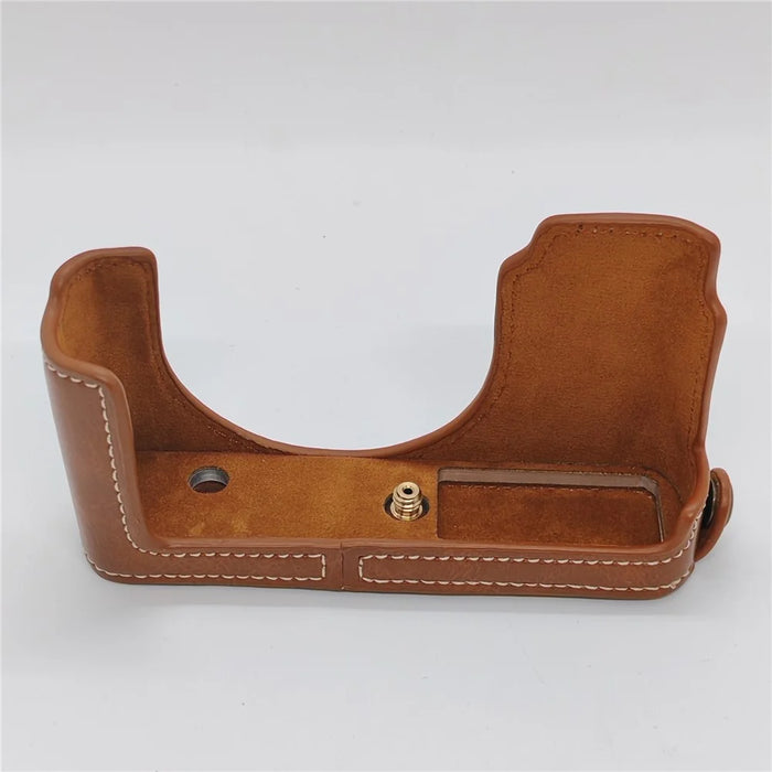 Half Body Camera Cover for Leica D-Lux 8 / 7 / (Typ 109) PU Leather Bottom Case with Battery Access - Brown - 4
