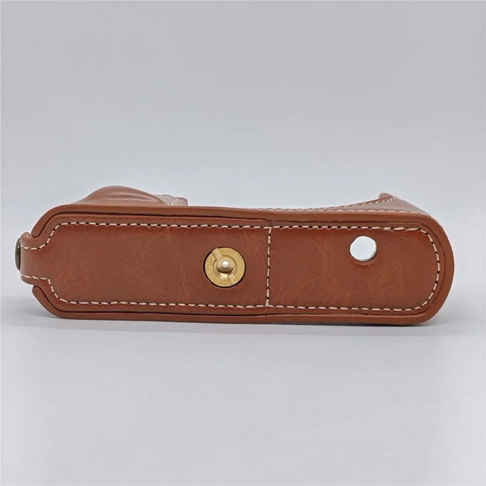 Half Body Camera Cover for Leica D-Lux 8 / 7 / (Typ 109) PU Leather Bottom Case with Battery Access - Brown - 6