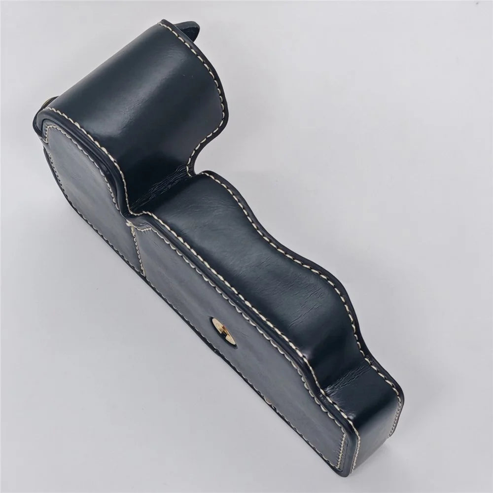For Nikon D850 Camera Bottom Case with Hand Strap Battery Opening PU Leather Half Cover - Black - 4