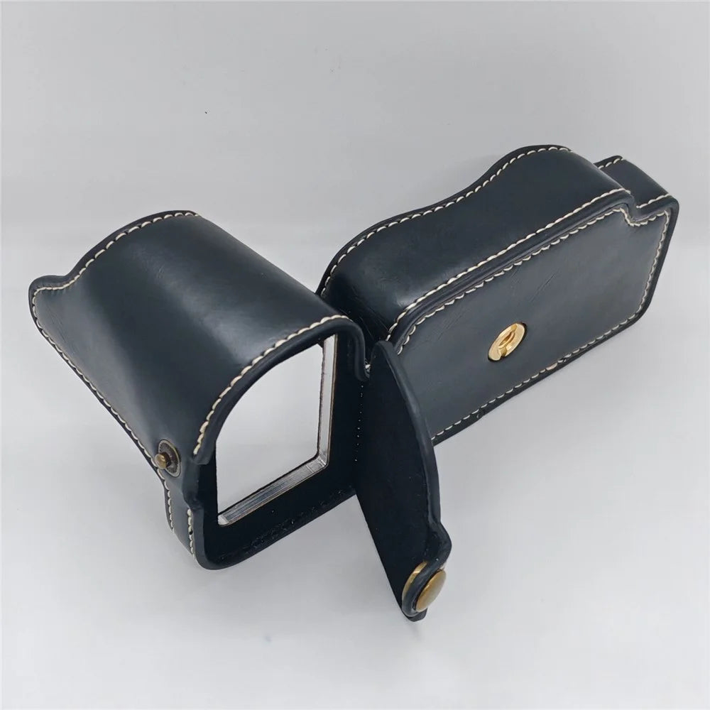 For Nikon D850 Camera Bottom Case with Hand Strap Battery Opening PU Leather Half Cover - Black - 7