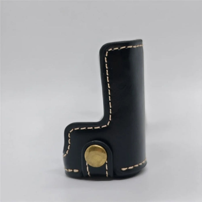 For Fujifilm X70 Camera Bottom Case with Hand Strap Battery Opening PU Leather Half Cover - Black - 4