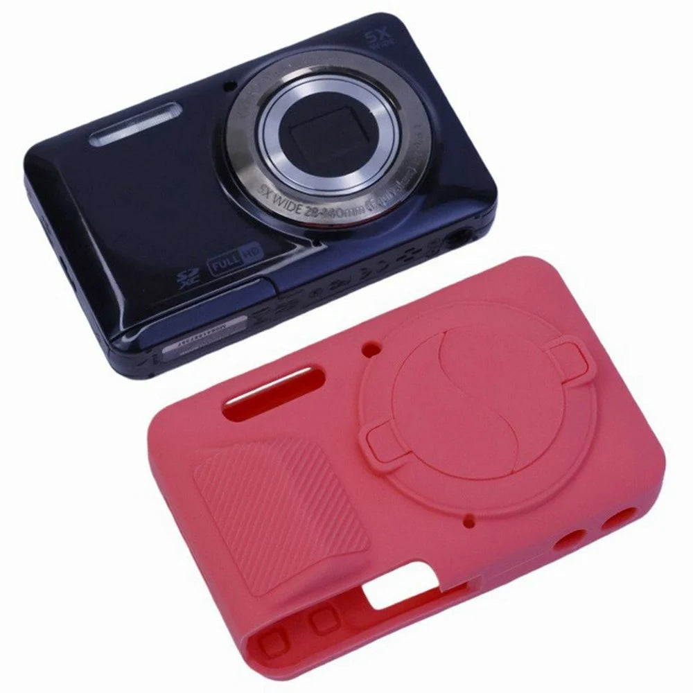 For Kodak Pixpro FZ55 Camera Silicone Case Shockproof Dustproof Cover with Lens Cap - Red - 5