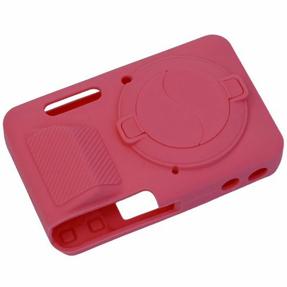 For Kodak Pixpro FZ55 Camera Silicone Case Shockproof Dustproof Cover with Lens Cap - Red - 6