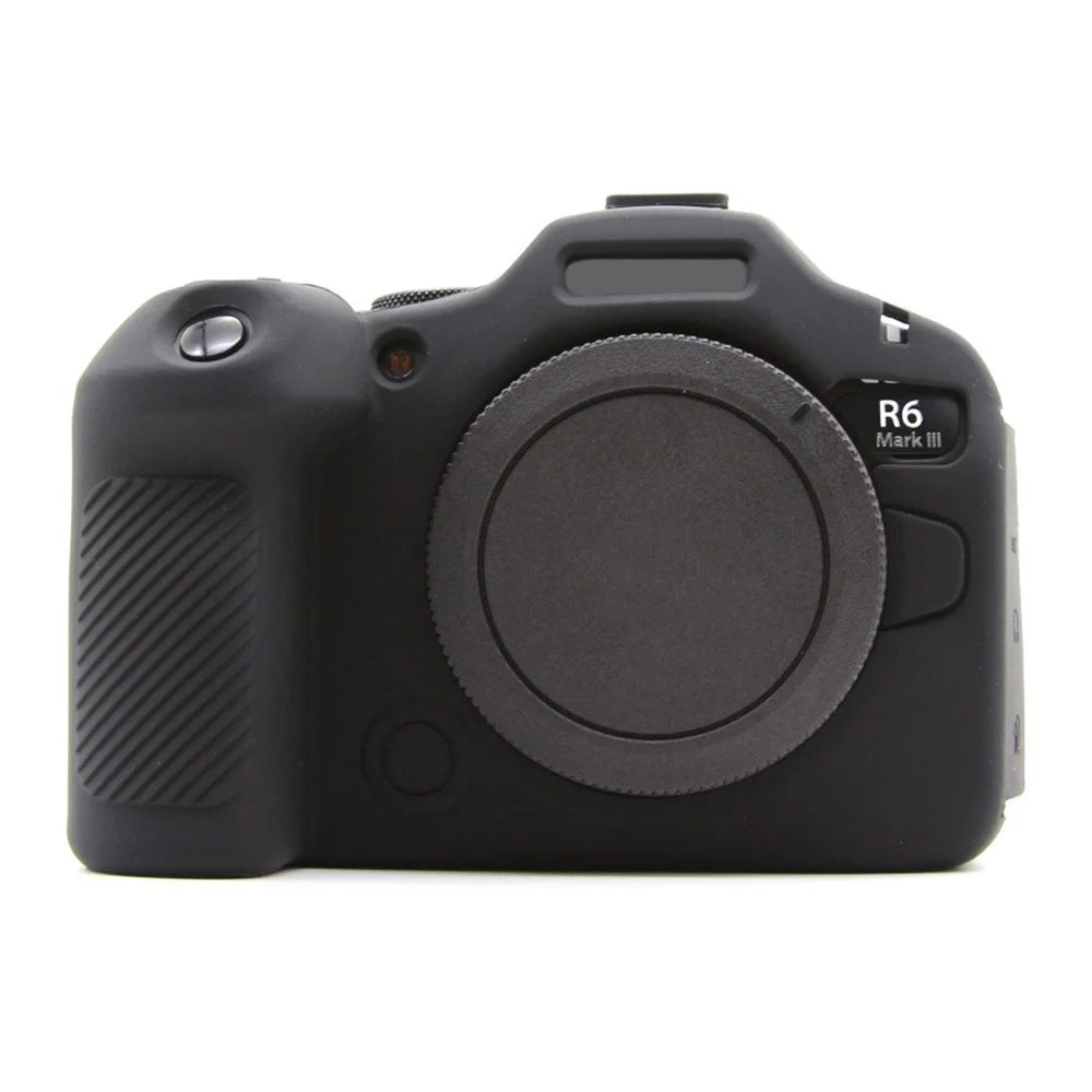 For Canon EOS R6 Mark III Glossy Camera Case Anti-Scratch Silicone Protective Cover - Black - 1