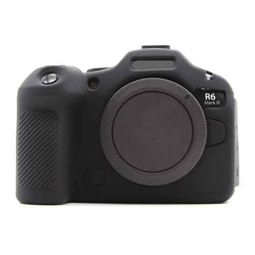 For Canon EOS R6 Mark III Glossy Camera Case Anti-Scratch Silicone Protective Cover - Black - 1