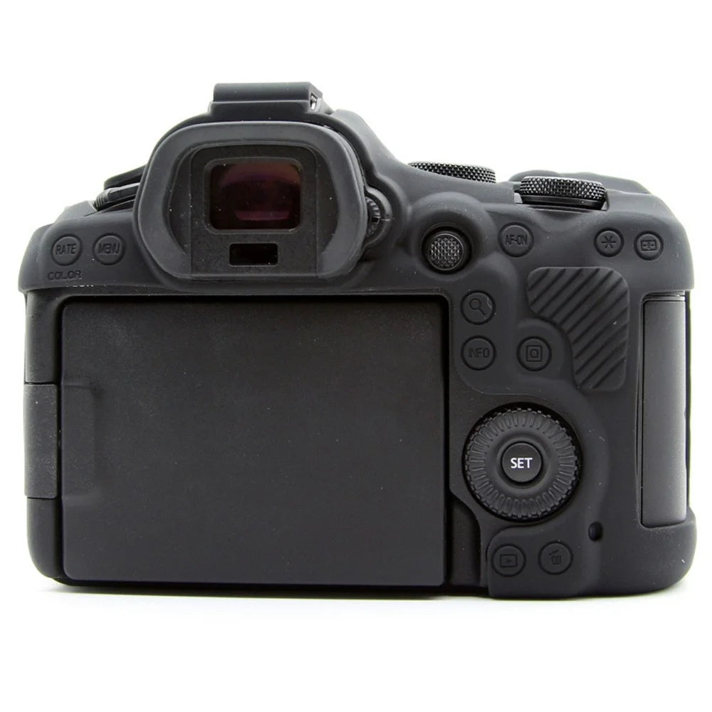 For Canon EOS R6 Mark III Glossy Camera Case Anti-Scratch Silicone Protective Cover - Black - 2