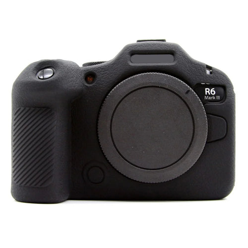 For Canon EOS R6 Mark III Textured Camera Case Anti-Scratch Silicone Protective Cover - Black - 1