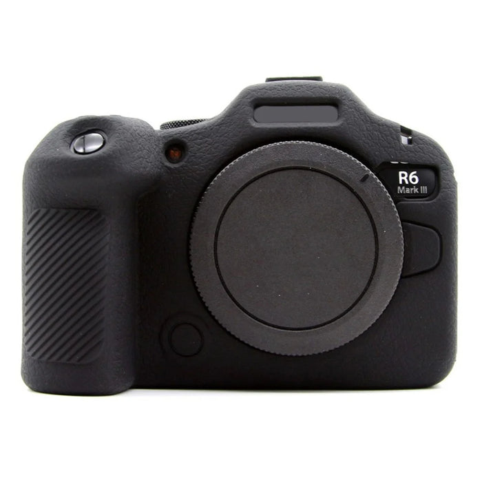 For Canon EOS R6 Mark III Textured Camera Case Anti-Scratch Silicone Protective Cover - Black - 1