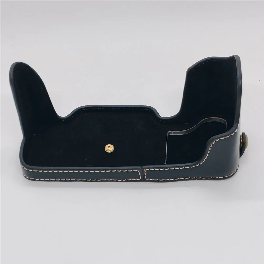 For Nikon DF Camera Bottom Case Battery Opening Design PU Leather Half Cover - Black - 5