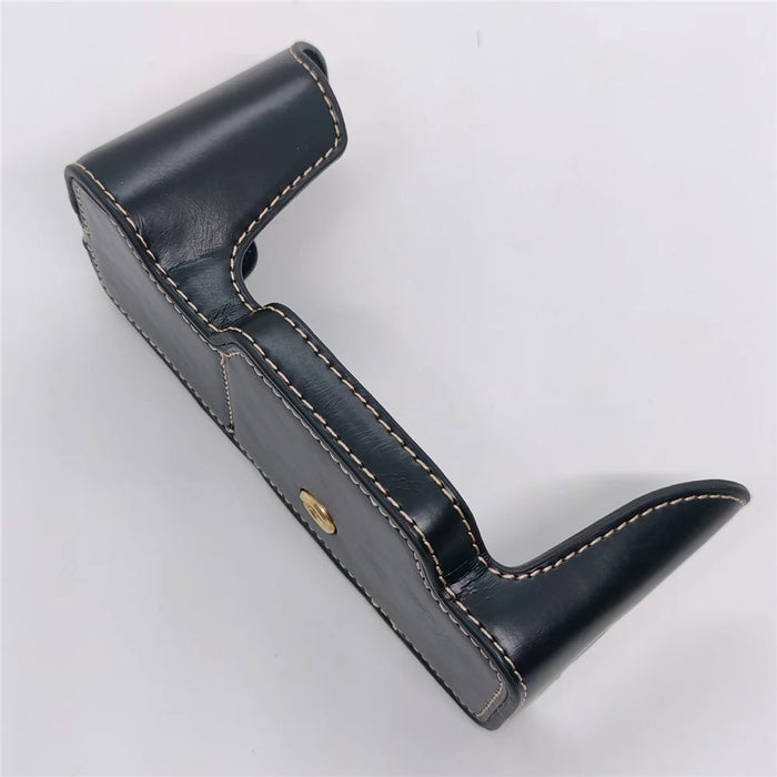 For Nikon DF Camera Bottom Case with Hand Strap Battery Opening PU Leather Half Cover - Black - 2
