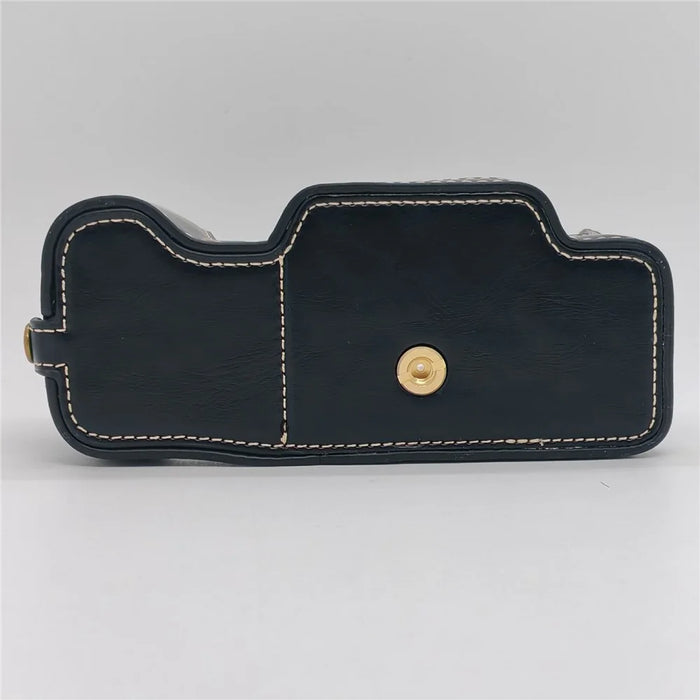For Nikon DF Camera Bottom Case with Hand Strap Battery Opening PU Leather Half Cover - Black - 6