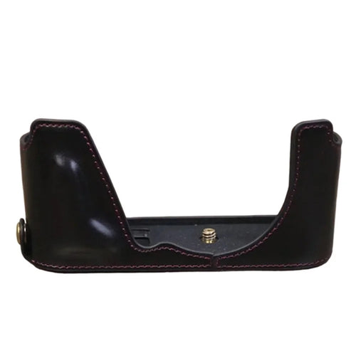 For Leica CL Replacement PU Leather Battery Opening Protective Bottom Cover Half Body Case - Black - 1