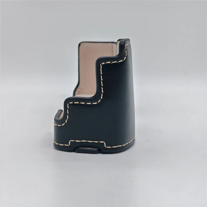 For Olympus PEN E-P5 Camera Bottom Case with Hand Strap Battery Opening PU Leather Half Cover - Black - 4