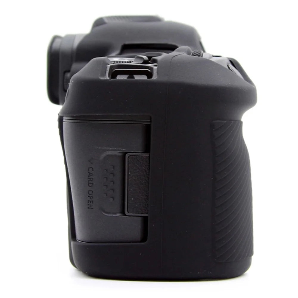 For Canon EOS R5 Mark II Glossy Camera Case Anti-Scratch Silicone Protective Cover - Black - 5