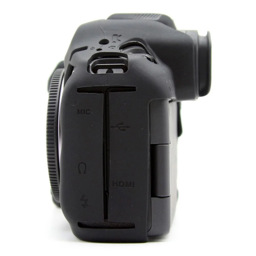 For Canon EOS R5 Mark II Glossy Camera Case Anti-Scratch Silicone Protective Cover - Black - 6