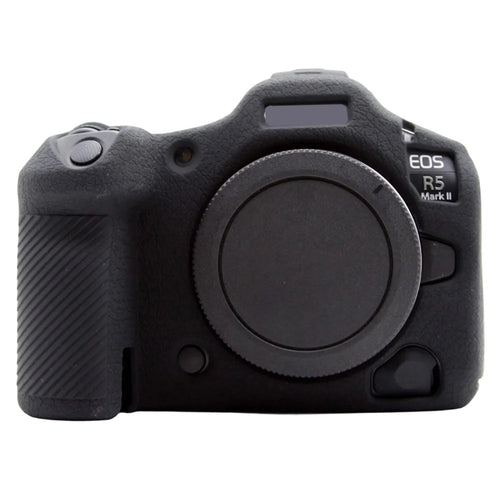 For Canon EOS R5 Mark II Textured Camera Case Anti-Scratch Silicone Protective Cover - Black - 1