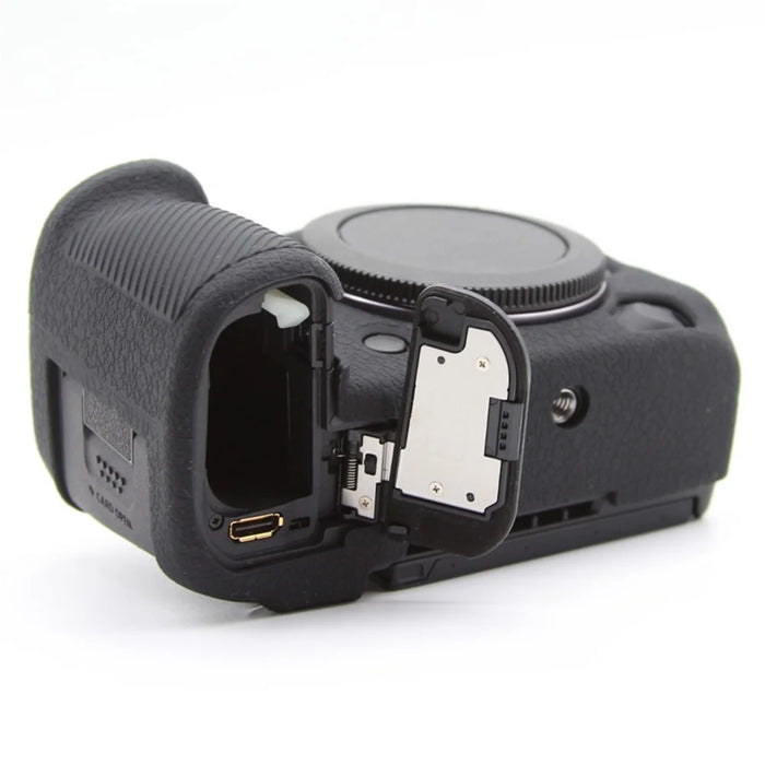For Canon EOS R5 Mark II Textured Camera Case Anti-Scratch Silicone Protective Cover - Black - 4