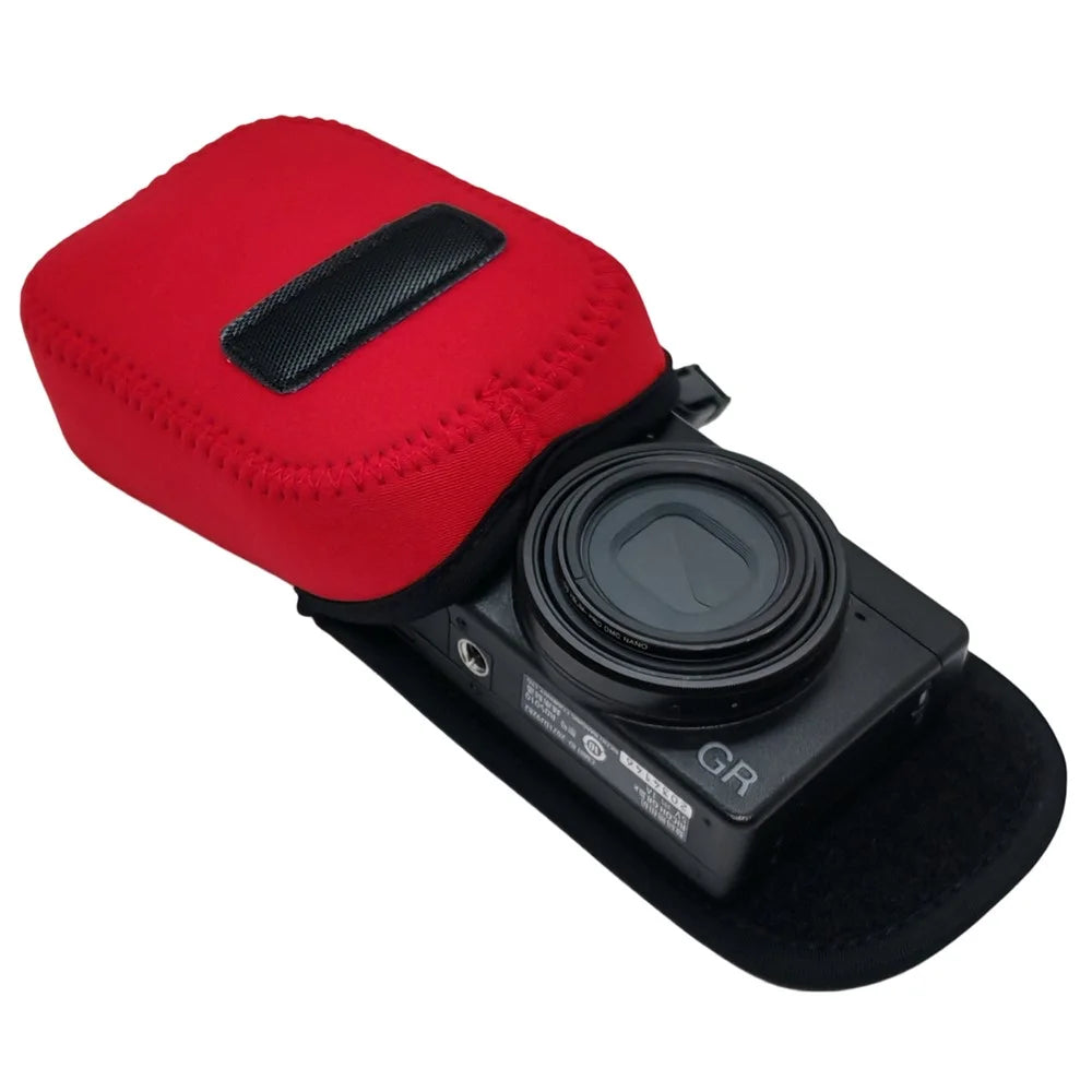 Carrying Case for Ricoh GR IV / GR III / GR II / GR Camera Inner Bag Shockproof Protective Pouch with Carabiner - Red - 1