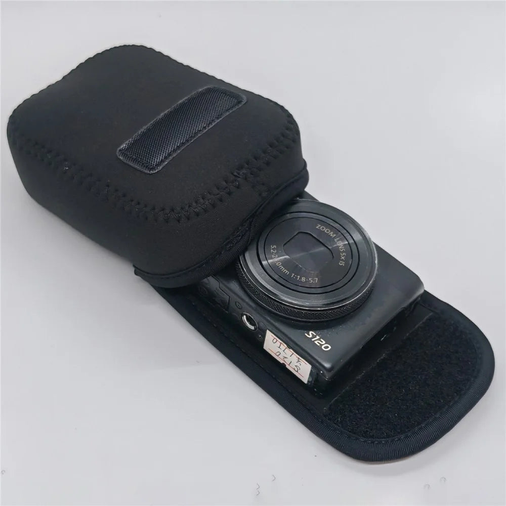 Camera Cover Camera Pouch for Canon S100  /  S110  /  S120  /  S200  /  G9X Neoprene Case Shockproof Waterproof Protective Cover with Carabiner - Black - 3